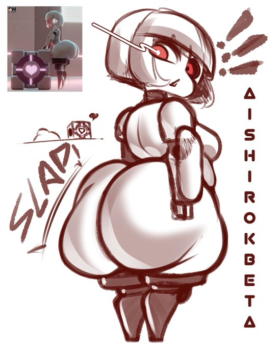 1girls 2025 aishirokbeta animated artist_name ass ass_bigger_than_head ass_focus big_ass big_breasts big_butt bottom_heavy breasts bubble_ass bubble_butt caked_up companion_cube cube curvy curvy_body curvy_female curvy_figure female female_only hand_on_ass monochrome nude portal_(series) red_eyes robot robot_girl robot_joints robotic_arm shorts smile smiling solo solo_female solo_focus thick_thighs turret_(portal) valve voluptuous voluptuous_female white_hair white_skin wide_hips