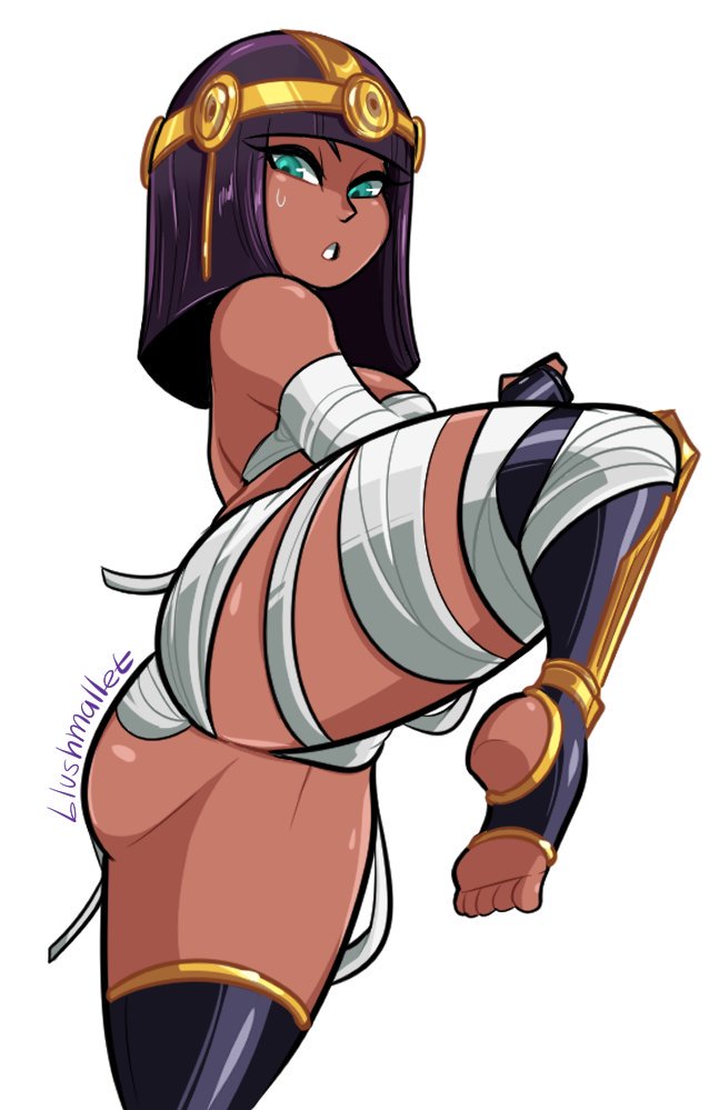 blushmallet bob_cut egyptian menat stirrup_legwear street_fighter tagme