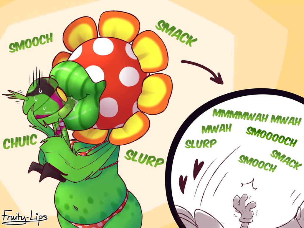 anthro big_lips fruity_lips kiss_mark kissing lipstick lipstick_mark mario_(series) mario_and_luigi_(series) petey_piranha piranha_plant popple super_mario_sunshine tagme