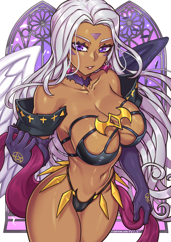 1girls dark-skinned_female female halloween halloween_costume oh_my_goddess! redjet urd