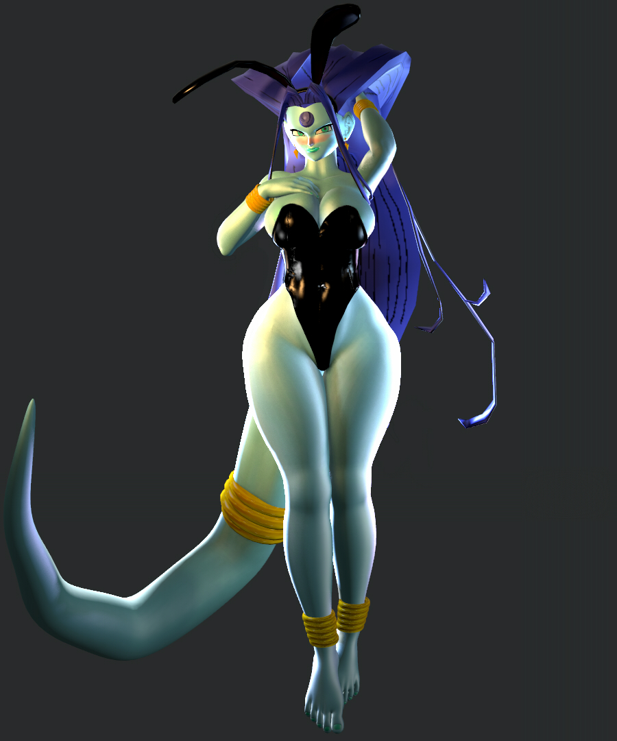 1girls 3d big_breasts blue_hair blue_skin breasts bunnygirl_outfit canastus dragon_ball dragon_ball_gt dragon_girl evil_dragon female female_only liu_xing_long long_hair oceanus_shenron oceanus_shenron_(princess_oto) pinup shadow_dragon solo source_filmmaker tail thighs wide_hips