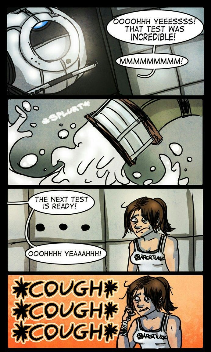 1girls 1robot alot_cum comic cum female portal portal_(series) portal_sex tagme wheatley