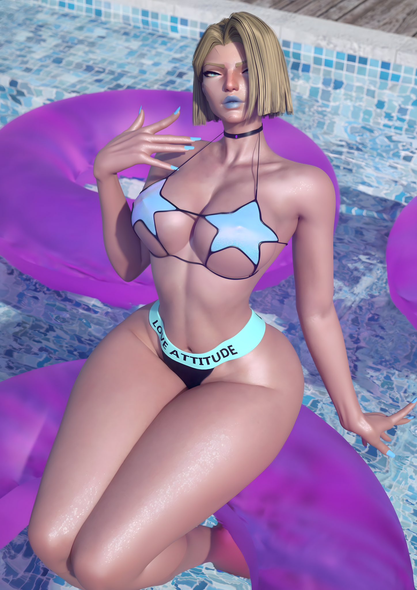 3d 3d_model blonde_hair blue_eyes emma_frost emma_frost_(marvel_rivals) female female_only large_breasts marvel marvel_rivals mrs.akanes swimsuit thick_thighs wide_hips x-men