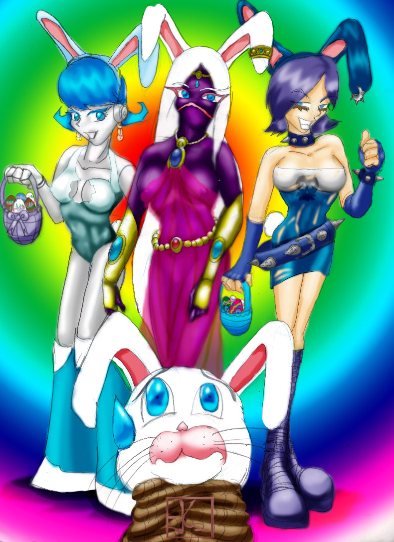 alien alien_girl alien_humanoid blue_hair capadochio cartoon_network duck_dodgers easter_bunny hi_hi_puffy_amiyumi human jenny_wakeman looney_tunes my_life_as_a_teenage_robot nickelodeon queen_tyr'ahnee rabbit rabbit_ears robot robot_girl robot_humanoid smooth_skin warner_brothers xj-9 yumi_yoshimura