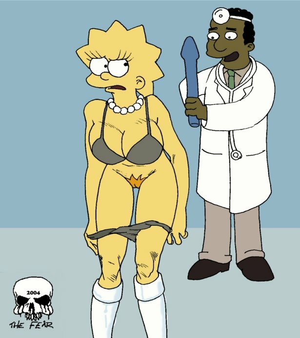 color female human julius_hibbert lisa_simpson male the_fear the_simpsons yellow_body