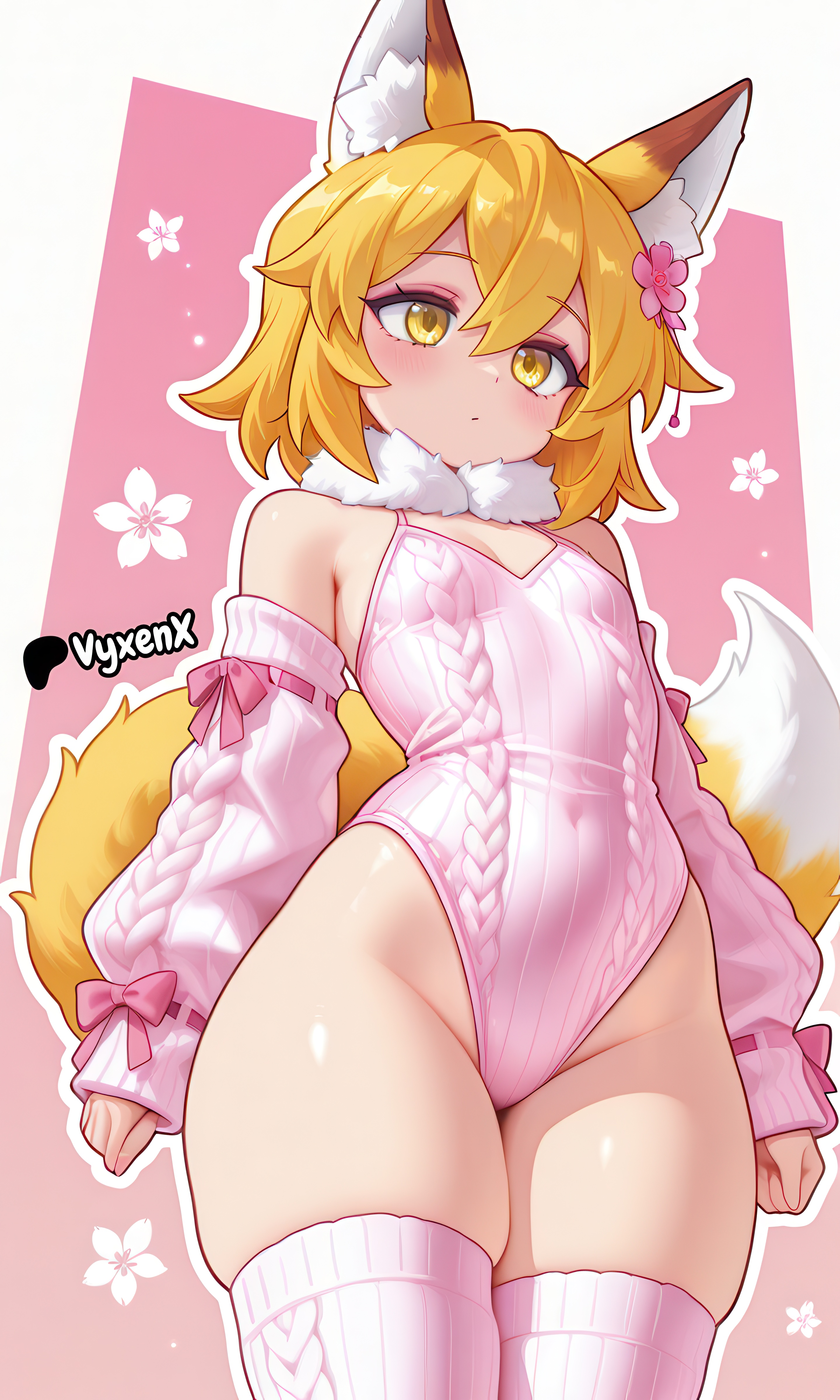 ai generated, bunnysuit, cute, senko (sewayaki kitsune no senko-san), sewayaki kitsune no senko-san, solo, vyxenx