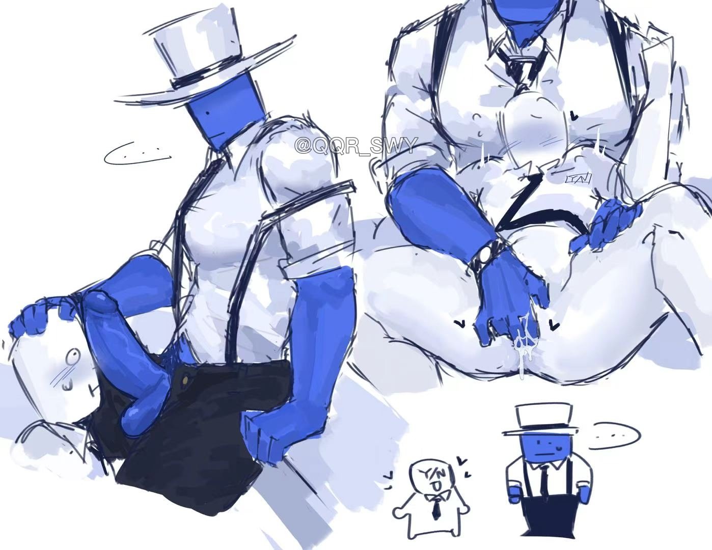 2boys, balls, big cock, blue skin, cock on face, cute male, fingering, gay, gay male, oc, original character, penis, penis out, qqr swy, roblox, robloxian, source request, tagme, watermark, y/n