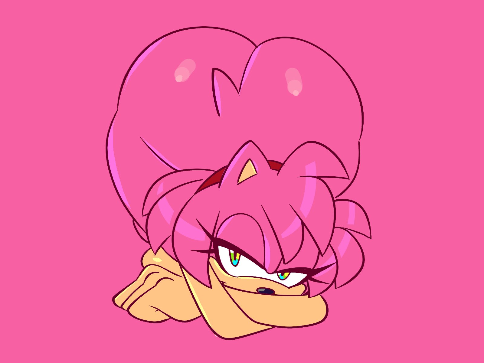 1girls, amy rose, anthro, ass, bedroom eyes, big ass, bottom heavy, bubble butt, face down ass up, fat ass, female, female only, furry, furry only, half-closed eyes, hedgehog, huge ass, large ass, looking at viewer, massive ass, monamania, nude, nude female, solo, sonic (series), sonic the hedgehog (series), tail, thick ass, thick thighs, thunder thighs, top-down bottom-up, wide hips