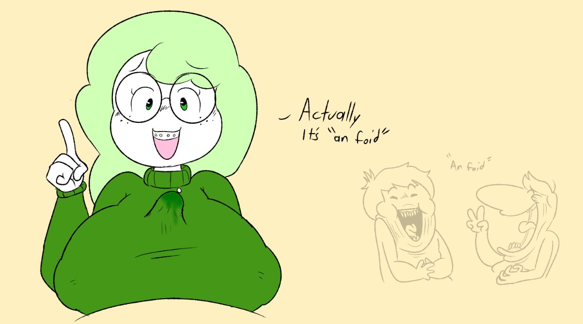 blush, braces, chris o'neill, foid, freckles, glasses, glasses girl, green hair, hazel (rebecca doodles), huge breasts, meme, nerd, nerdy female, oney, oney plays, oneyplays, paizuri, paizuri under clothes, precum, precum bubble, psychicpebbles, zach hadel