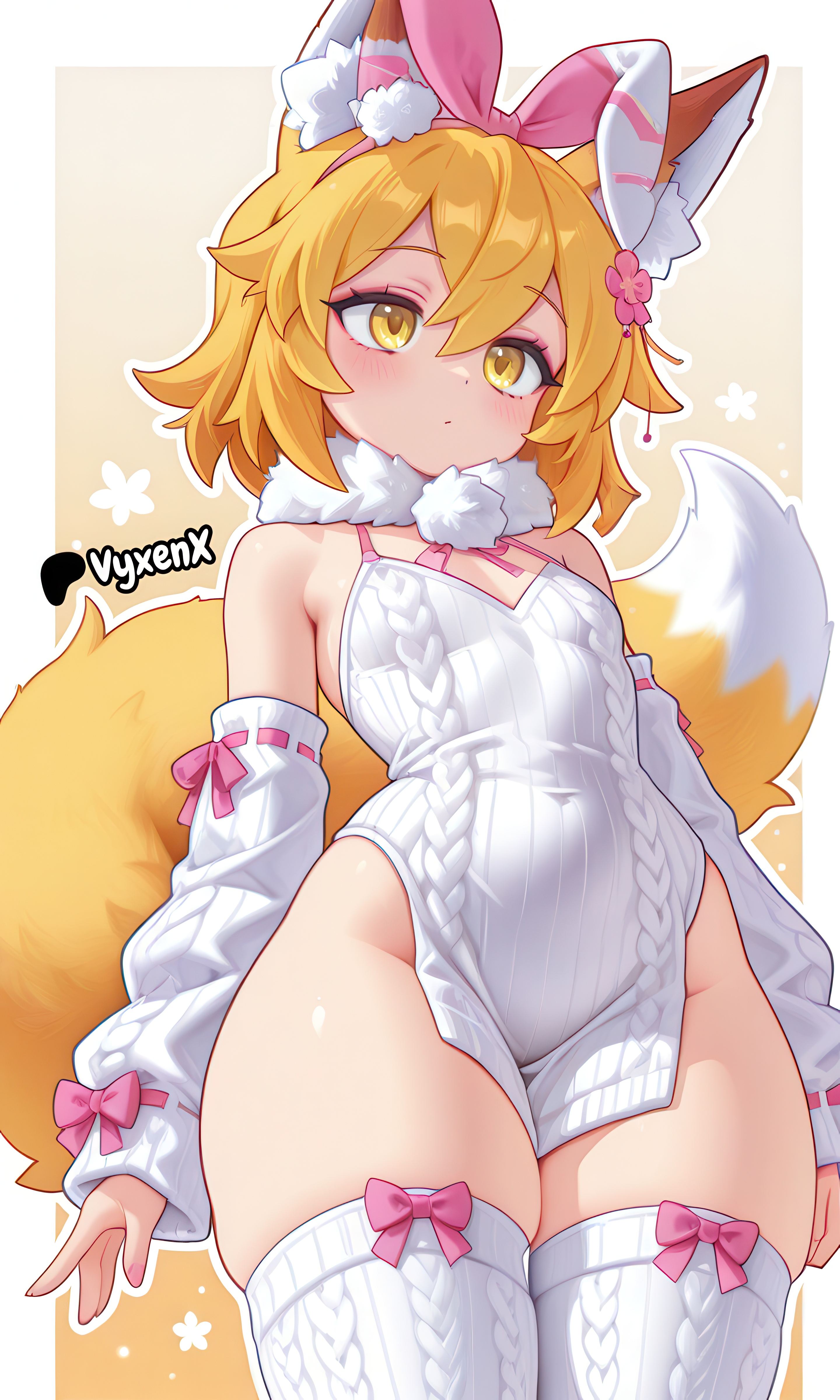 ai generated, bunnysuit, cute, senko (sewayaki kitsune no senko-san), sewayaki kitsune no senko-san, solo, vyxenx