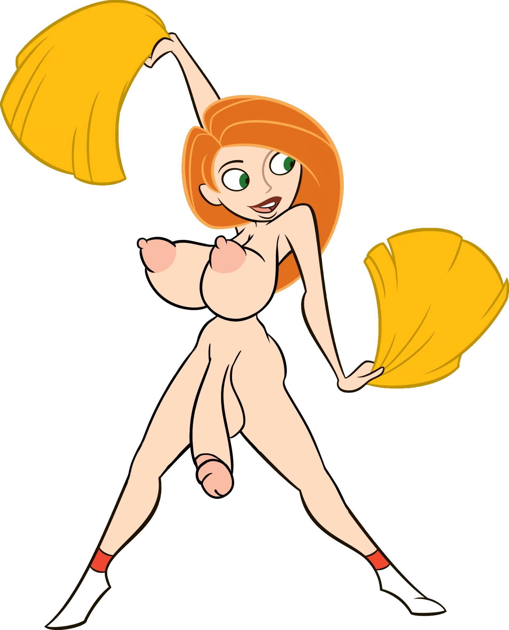 1futa, areolae, arm up, balls, breasts, curvy, disney, edit, erect nipples, futa only, futa sans pussy, futanari, half-erect, huge balls, huge breasts, hyper, hyper penis, intersex, kim possible, kimberly ann possible, large areolae, large nipples, long breasts, long penis, monkeyman (artist), nipples, nude, orange hair, penis, pointy breasts, pointy nipples, pom poms, puffy nipples, sagging breasts, screenshot, screenshot edit, shoes, solo futa, swinging penis, testicles