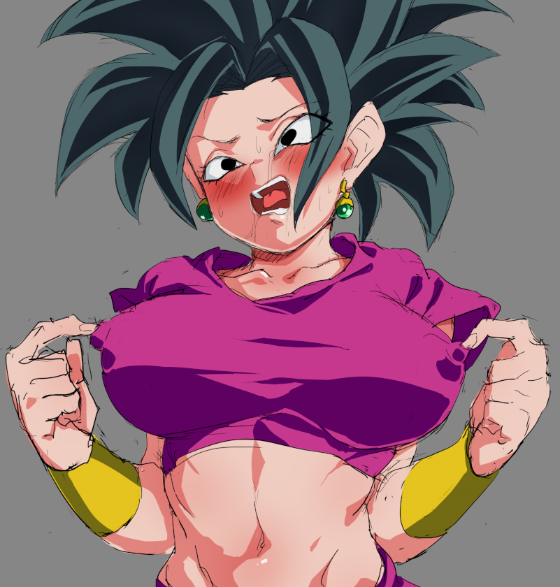 1girls base_form_kefla big_breasts black_eyes black_hair blush breasts clothing dragon_ball dragon_ball_super earrings erect_nipples female female_masturbation female_only fusion kefla light-skinned_female light_skin masturbation nipple_bulge nipple_play nipple_tweak nipples pokies ponytail potara_earrings rom saiyan short_hair solo solo_female spiky_hair