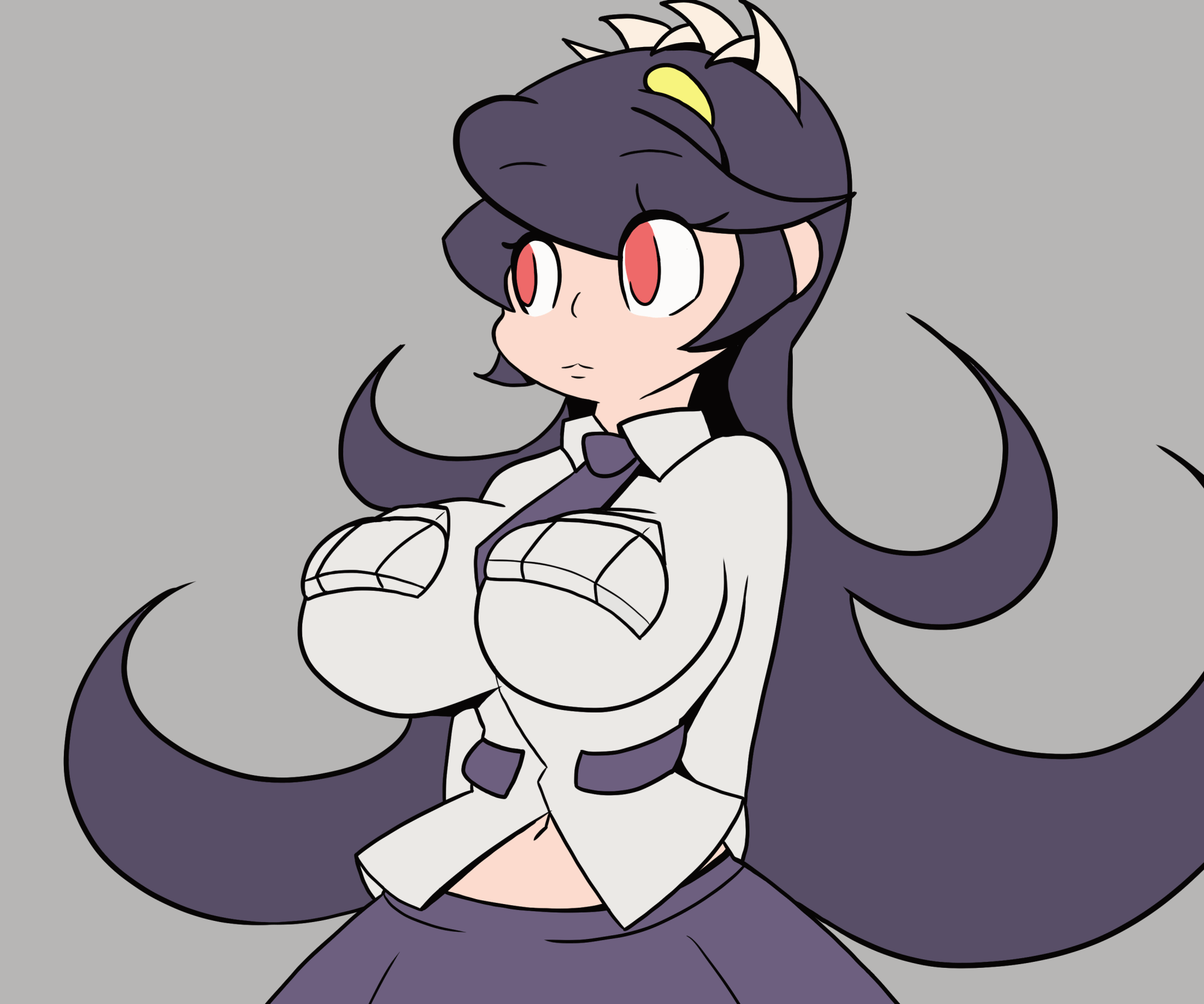 animated, bouncing breasts, breasts, clothing, doughroom, female, filia (skullgirls), large breasts, nipples, red eyes, samson (skullgirls), skullgirls, undressing