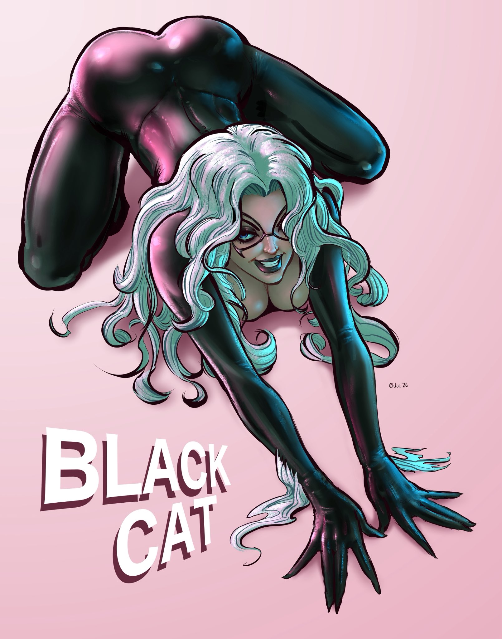 1girls, 2026, alluring, ass, ass cleavage, ass up, big ass, big breasts, big butt, black cat (marvel), black lipstick, blue eyes, bodysuit, breasts, breedable hips, chloe brailsford, cleavage, color, colored, curvaceous, curvaceous body, curvaceous female, curvaceous figure, curvaceous hips, curvy, curvy body, curvy female, curvy figure, curvy hips, domino mask, enticing, eyelashes, eyemask, eyeshadow, felicia hardy, female, hips, huge ass, huge butt, large ass, large butt, light skin, light-skinned female, long hair, looking at viewer, marvel, marvel comics, mask, masked, masked female, massive ass, massive butt, pink background, pinup, seducing, seductive, seductive look, seductive pose, shiny ass, shiny breasts, shiny butt, shiny clothes, shiny skin, skin tight, smile, smiling, smiling at viewer, spider-man (series), stretch, stretching, superheroine, teasing, teasing viewer, temptation, tempting, tempting viewer, thick, thick ass, thick breasts, thick butt, thick hips, thick lips, thick thighs, tight clothes, tight clothing, voluptuous, voluptuous female, white fur, white hair, wide hips