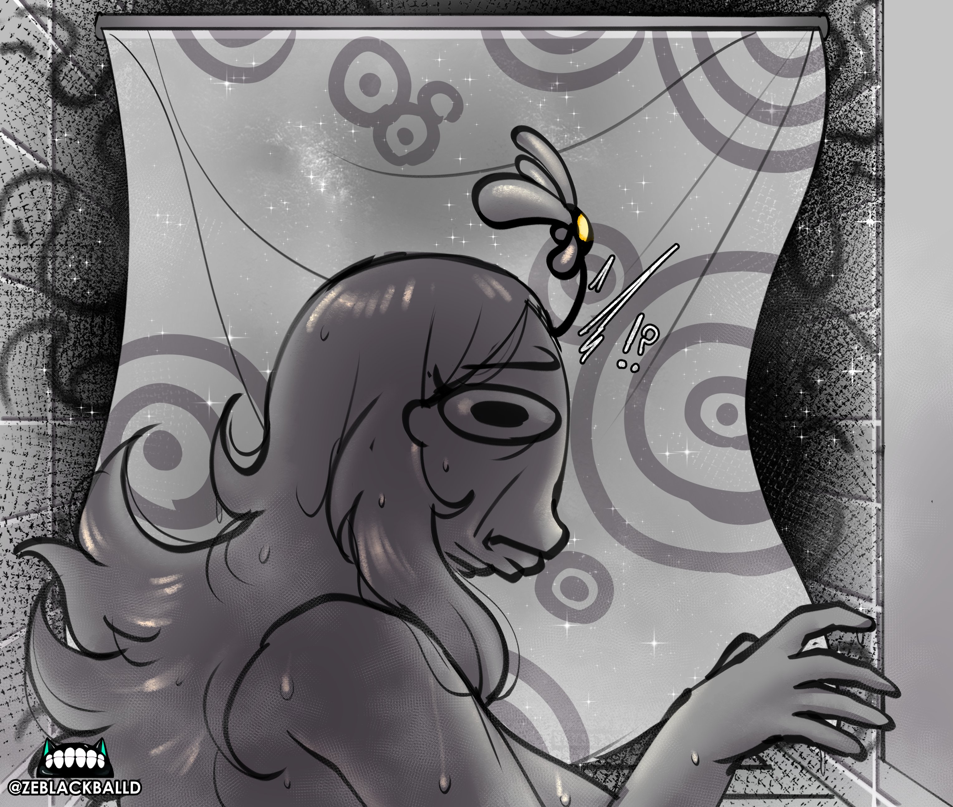 1girls, comic, funny, looking at viewer, original, page 2, sketch, ze blackball.d, zeblackballd (artist)