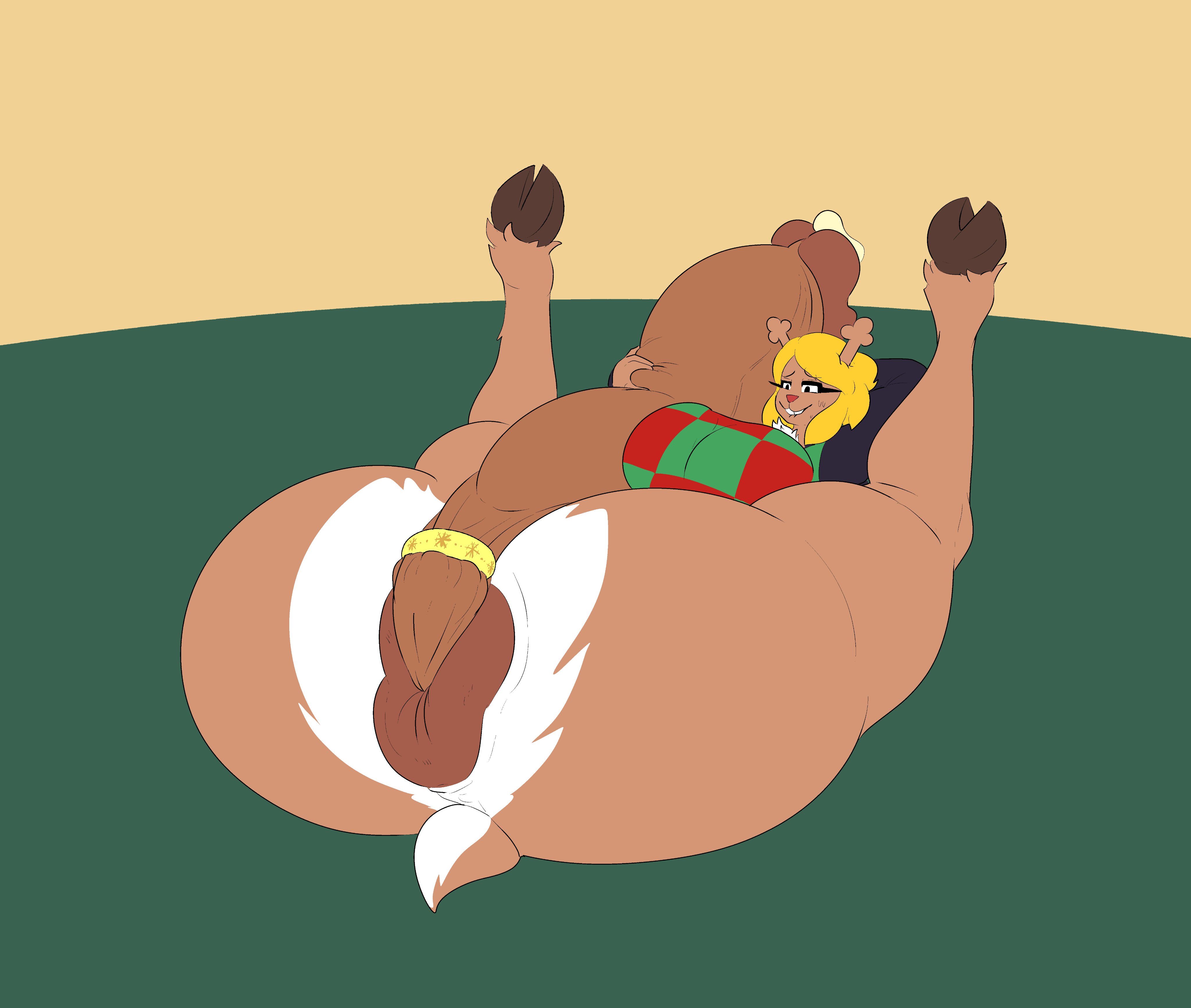 1futa, 2d, alternate version available, anal, anthro, anus, autoanal, autopenetration, balls in anus, ballsack penetration, big breasts, big dick, big penis, blizynx, blonde hair, breasts, cum ring, deltarune, dick, dickgirl, fetish, furry, futanari, horns, legs up, long hair, no panties, noelle holiday, penetration from balls, penis, precum, saggy balls, thighs, undertale