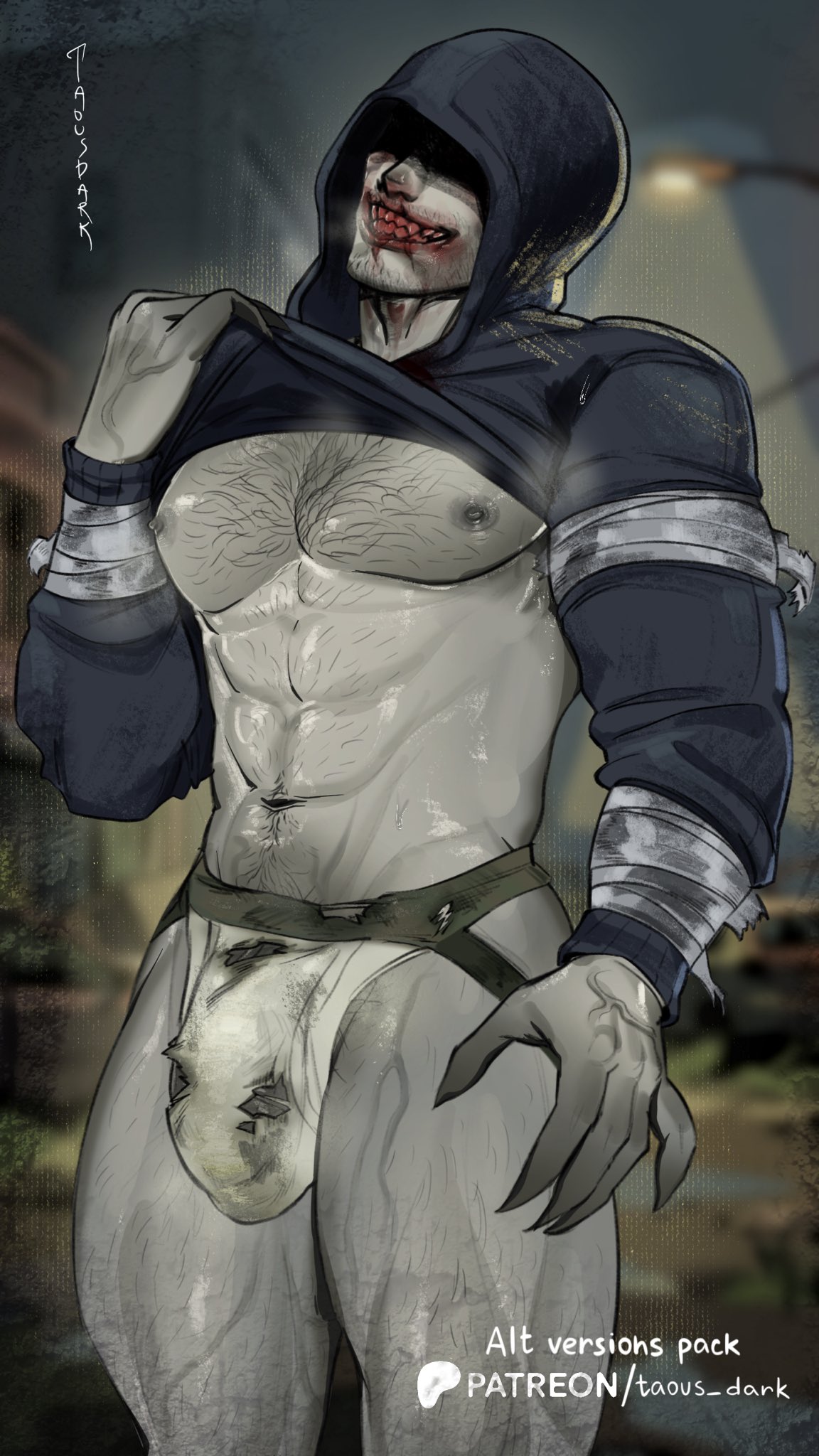 big pecs, blood, bulge, hunter (left 4 dead), jockstrap, left 4 dead, left 4 dead (series), male, male only, monster, muscular, muscular male, solo, taous dark
