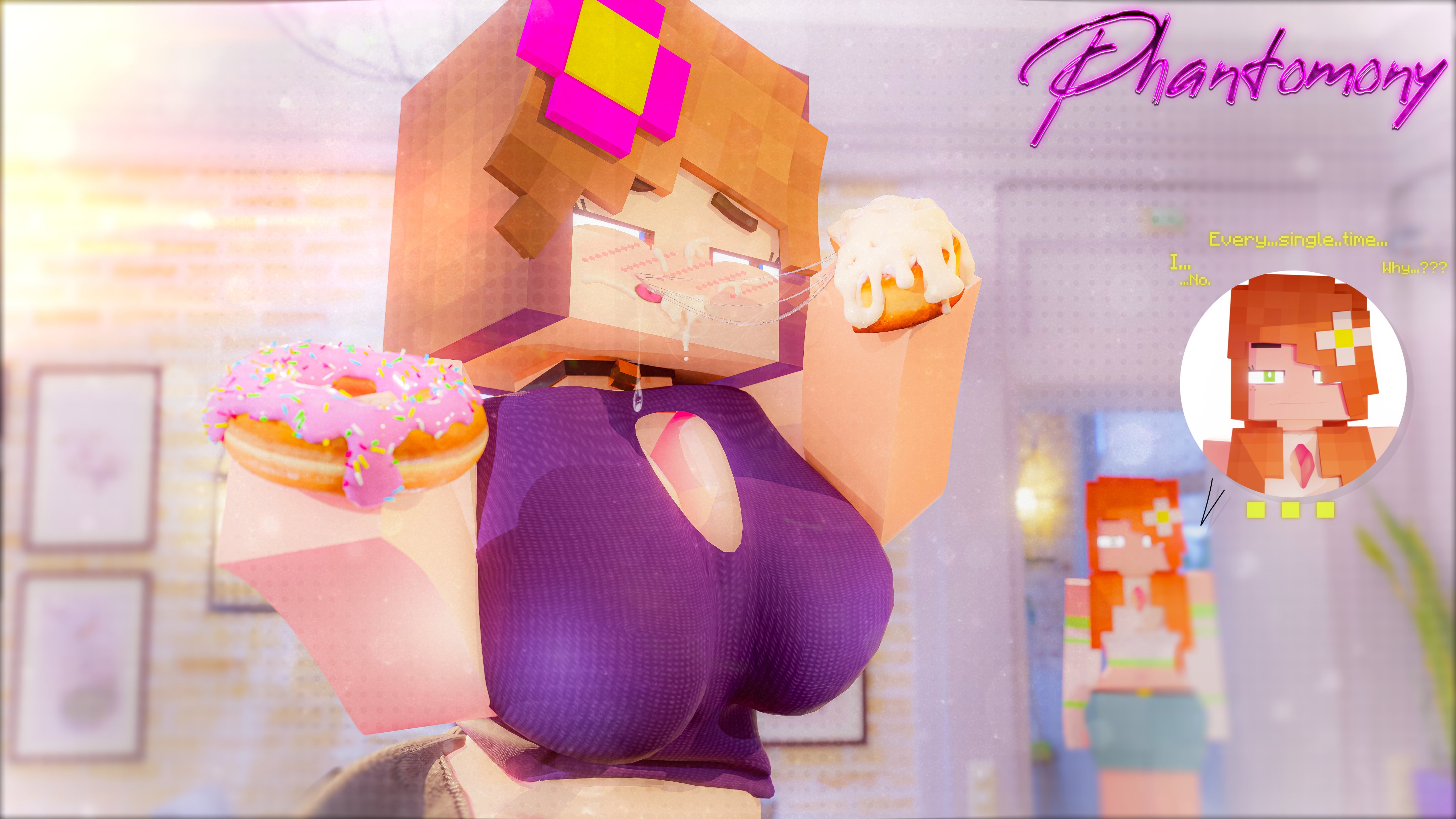 amber green (slipperyt), jenny belle (slipperyt), minecraft, phantomony, tagme