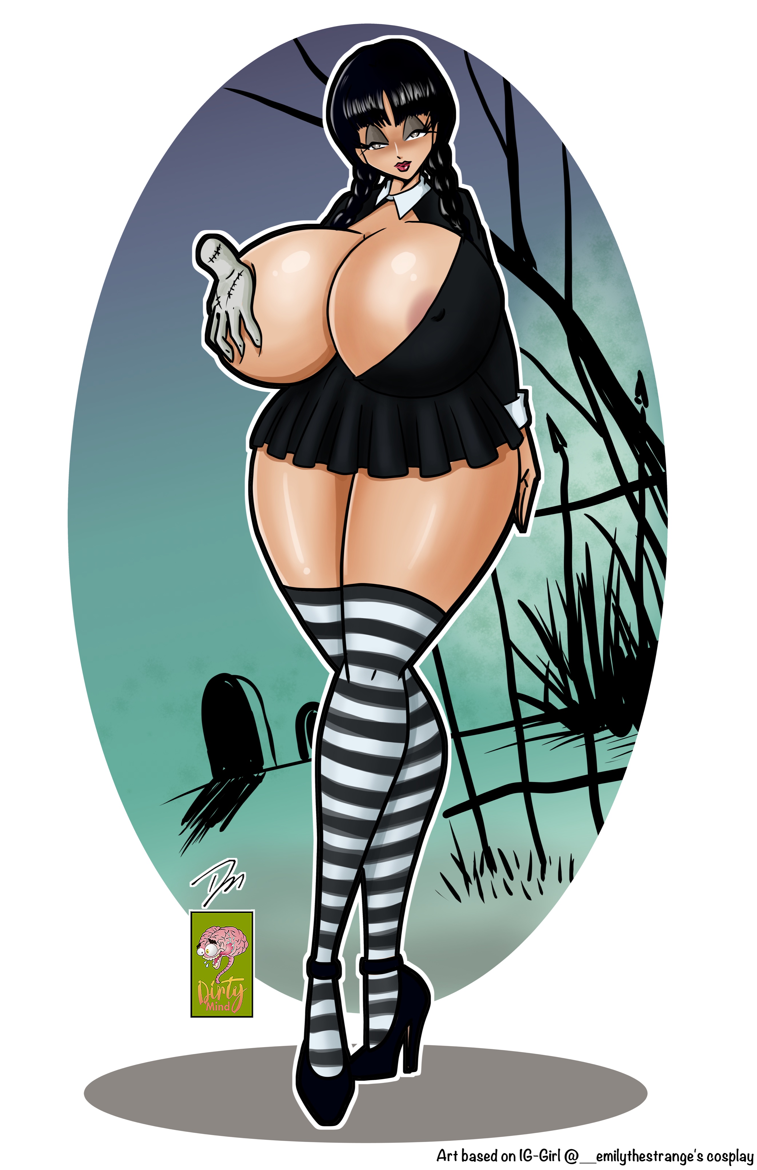 1girls, big ass, big breasts, big thighs, breasts, curvaceous, curvy, curvy figure, digital media (artwork), dirtymind, female, goth, goth girl, hips, hourglass figure, huge ass, huge breasts, huge thighs, large ass, large breasts, large thighs, legs, light skin, light-skinned female, mature, mature female, slim waist, the addams family, thick, thick hips, thick legs, thick thighs, thighs, thing (addams family), voluptuous, waist, wednesday addams, wide hips, wide thighs