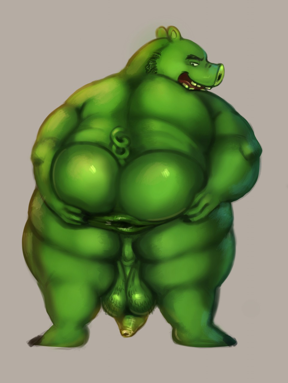 2019 anthro anus ass backsack facial_hair foreskin gatorbeast green_balls male_only