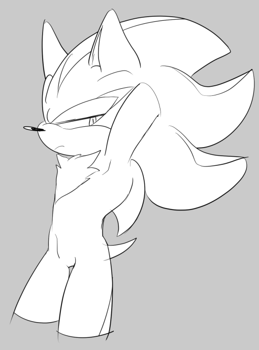 animal_genitalia anthro arms_above_head eulipotyphlan frown furry genital_slit grey_background greyscale hedgehog male male_only mammal monochrome shadow_the_hedgehog sikai simple_background slit solo sonic_(series) standing