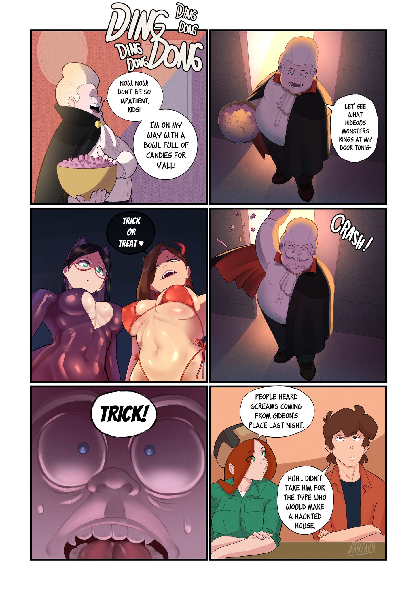 2boys, 3girls, 6koma, absurdres, adult female, aged up, ara ara, banjabu, big breasts, blush, breasts, brown hair, candy chiu, cat ears, catgirl, catsuit, comedy, comic, covered erect nipples, death by snoo snoo, devil, devil costume, devil girl, devil horns, dipper pines, disney, disney channel, disney xd, dominant female, domination, earrings, english text, female, femdom, funny, future, gentle femdom, gideon gleeful, ginger, ginger female, ginger hair, glasses, gloves, gravity falls, halloween, halloween costume, highres, humor, imminent sex, large breasts, light-skinned female, lingerie, long hair, long-haired female, mabel pines, male, malesub, meme, multiple boys, multiple males, navel, pink hair, questionable consent, red bra, red hair, red lingerie, redhead, redhead female, revealing clothes, smile, staring, suit, sweating, teasing, text, tie pull, tight clothes, tight clothing, vampire costume, wendy corduroy, white hair