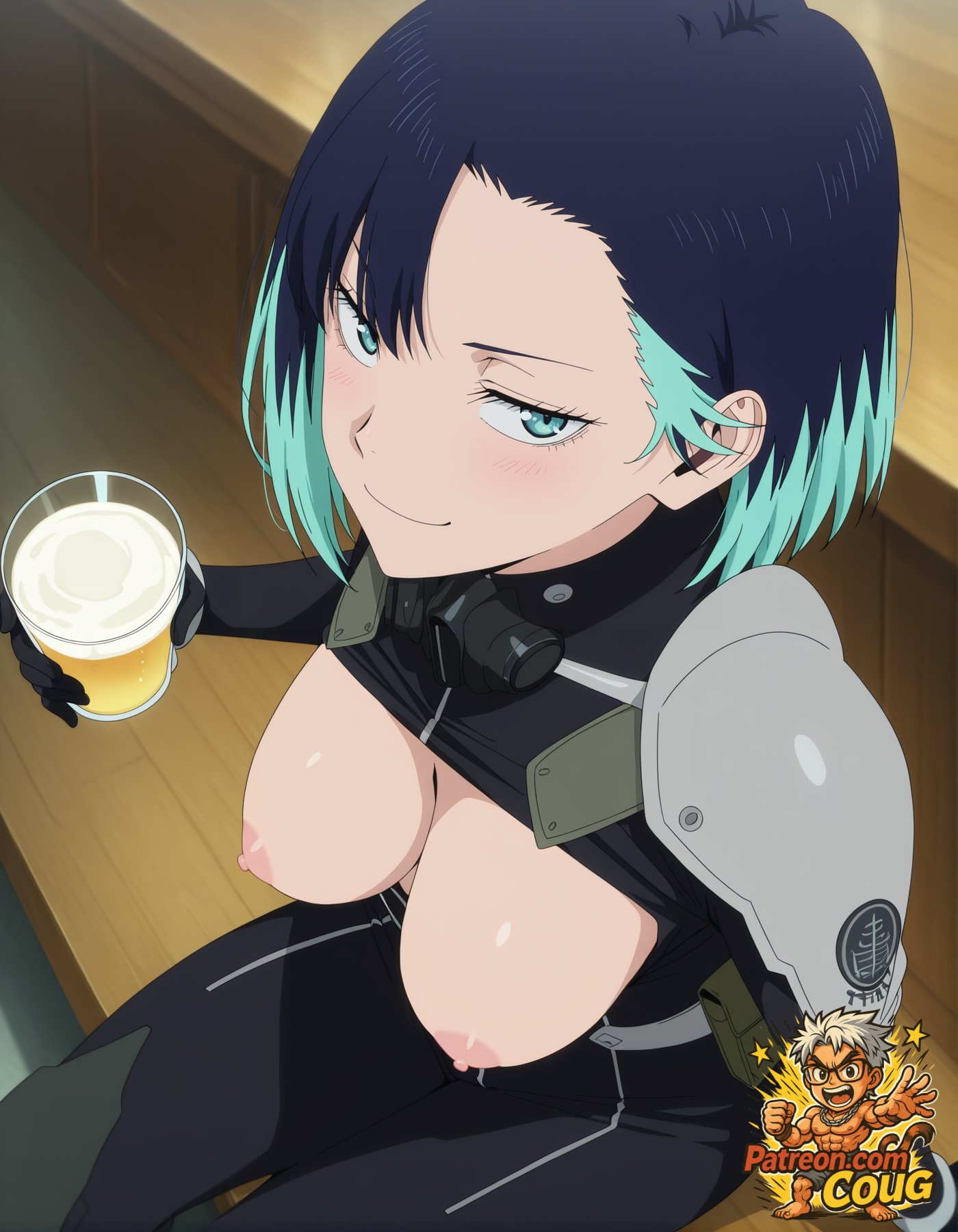 ai assisted, ai generated, coug, female, female only, kaiju no.8, shinonome rin, stable diffusion