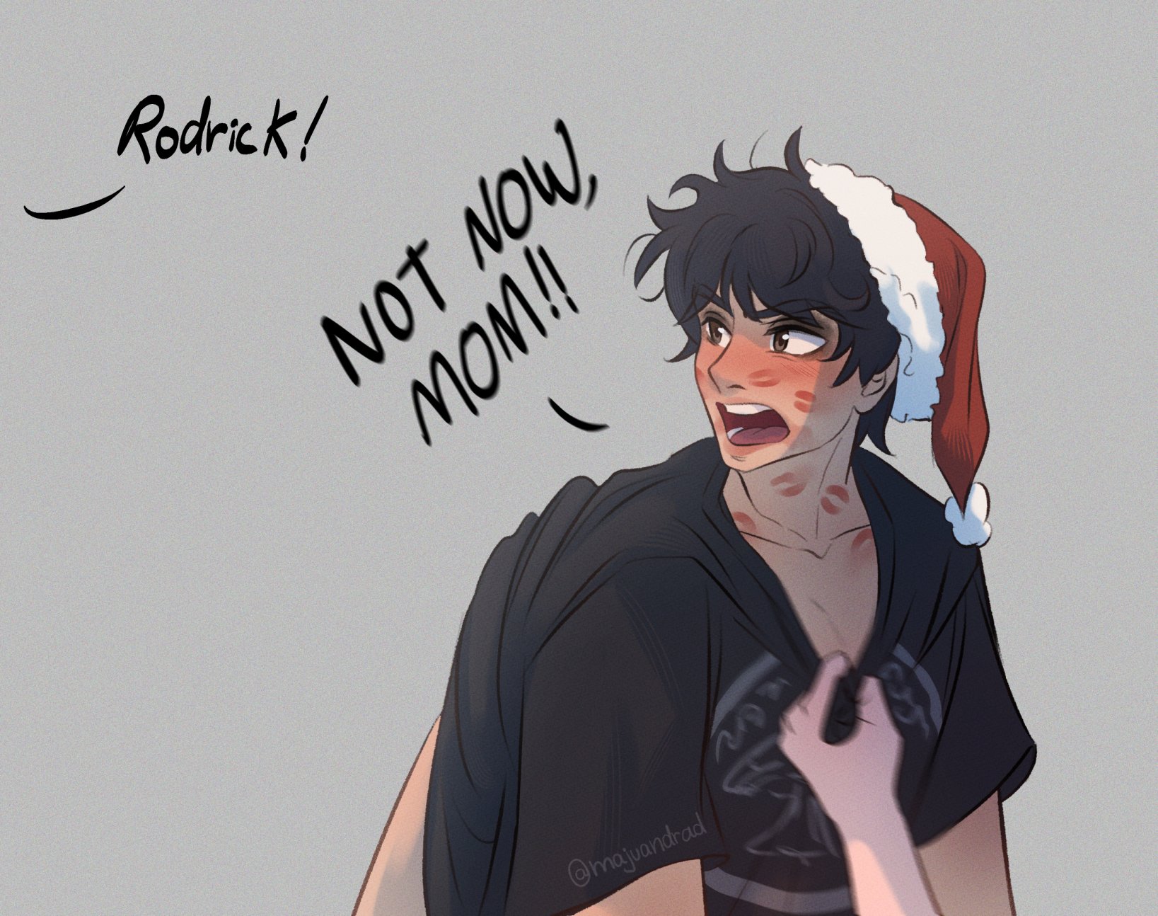 crossover, diary of a wimpy kid, implied sex, kiss mark, majuandrad, male, mean girls, regina george, rodrick heffley, santa hat, solo male, suggestive, suggestive pose, tagme