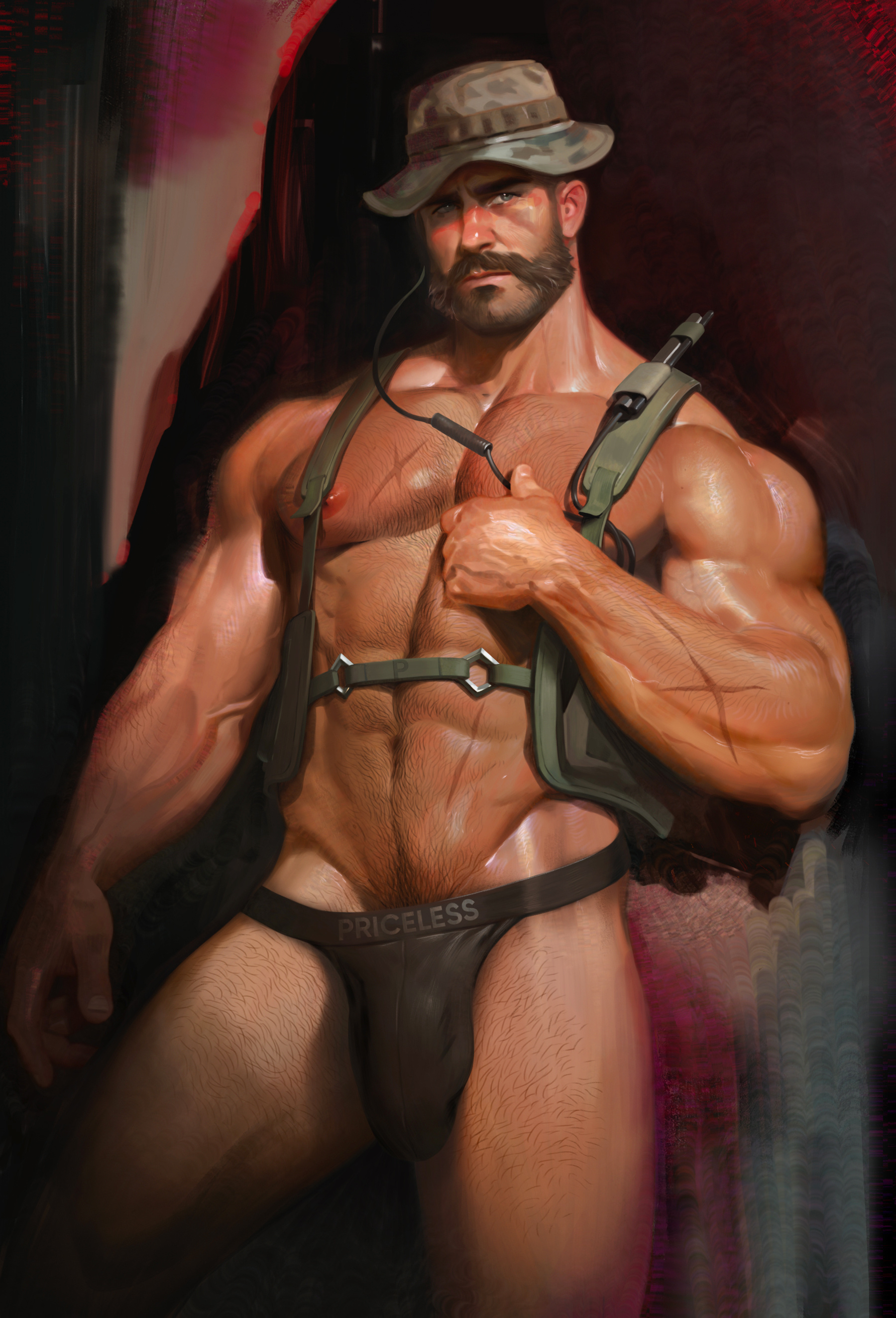 abs, activision, bara, biceps, big bulge, bulge, call of duty, call of duty modern warfare 2 (2022), captain price, daddy, dilf, jockstrap, john price, male, male nipples, male only, manly, mature male, muscular, muscular male, nipples, pecs, penis, penis outline, qai san, underwear, yaoi