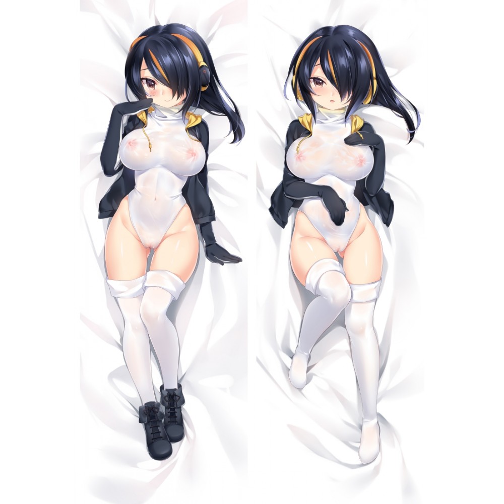 areola big_breasts breasts clothed dakimakura emperor_penguin_(kemono_friends) female kemono_friends nipples_visible_through_clothing open_mouth pussy pussy_visible_through_clothes