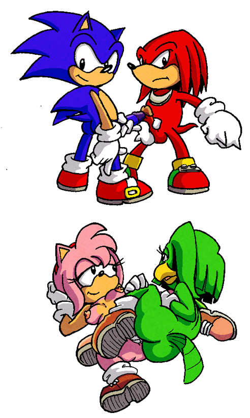 2boys 2girls amy_rose dreamrifle escopeto knuckles_the_echidna sonic_the_hedgehog sonic_the_hedgehog_(comics) tekno_the_canary