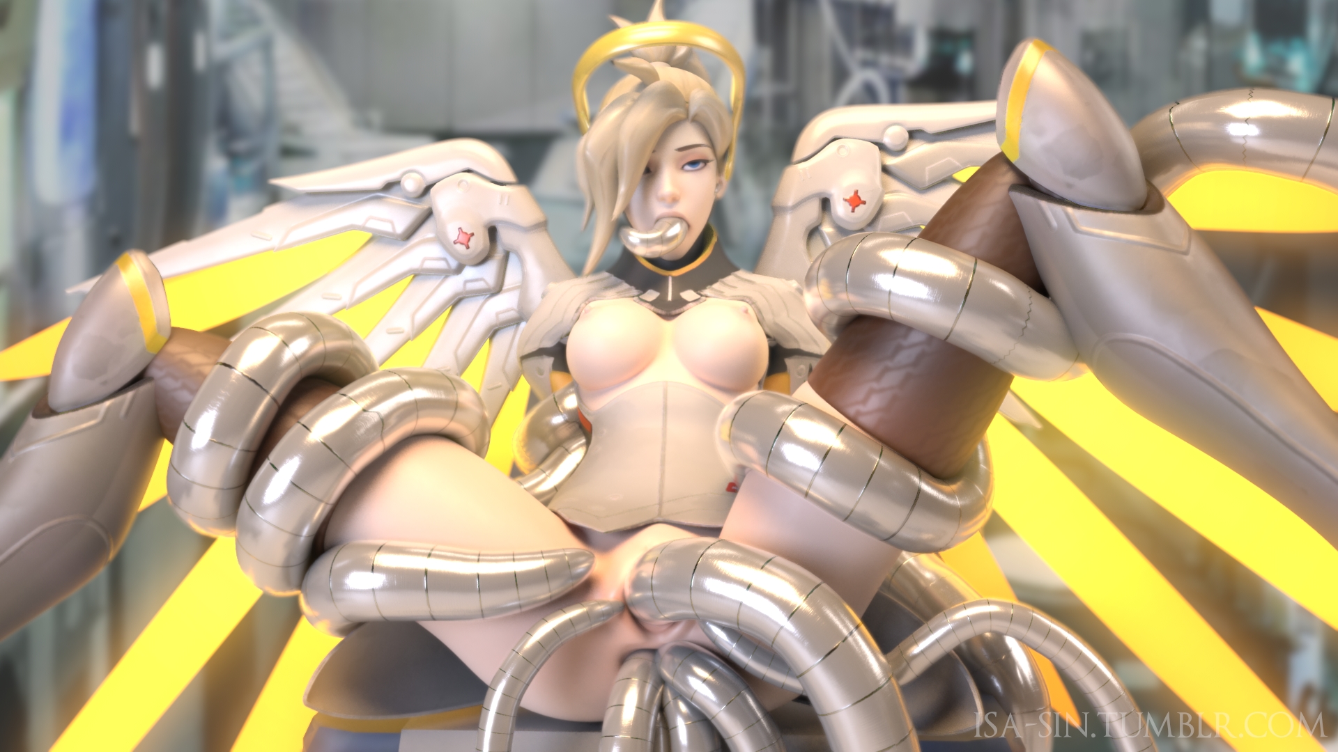 3d, all the way through, anal, anal sex, bound, breasts, female, gag, gagged, isa-sin, mercy, multiple anal insertions, nipples, oral, overwatch, pussy, submissive, tentacle, vaginal penetration