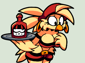 1girls, asset, bobberbobman, breasts, fangame, fangame character, female, female only, five nights at freddy's, five nights at frickbears, five nights at frickbears 3, freckles, freckles on breasts, holding object, official art, solo, tagme, thighhighs, thighs, tipsy bird (frickbears 3)
