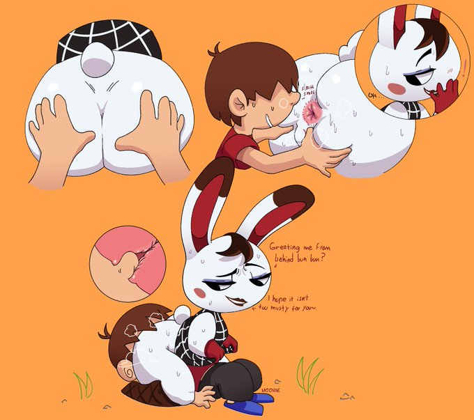 1boy 1boy1girl 1girls animal_crossing anthro anthro_on_human anus ass bent_over big_ass bottomless butt_crack butt_sniffing dialogue female furry lilmoonie male nintendo nose_in_anus pussy sitting_on_face sitting_on_person sniffing sniffing_anus sweat sweaty_ass tiffany_(animal_crossing) villager_(animal_crossing)