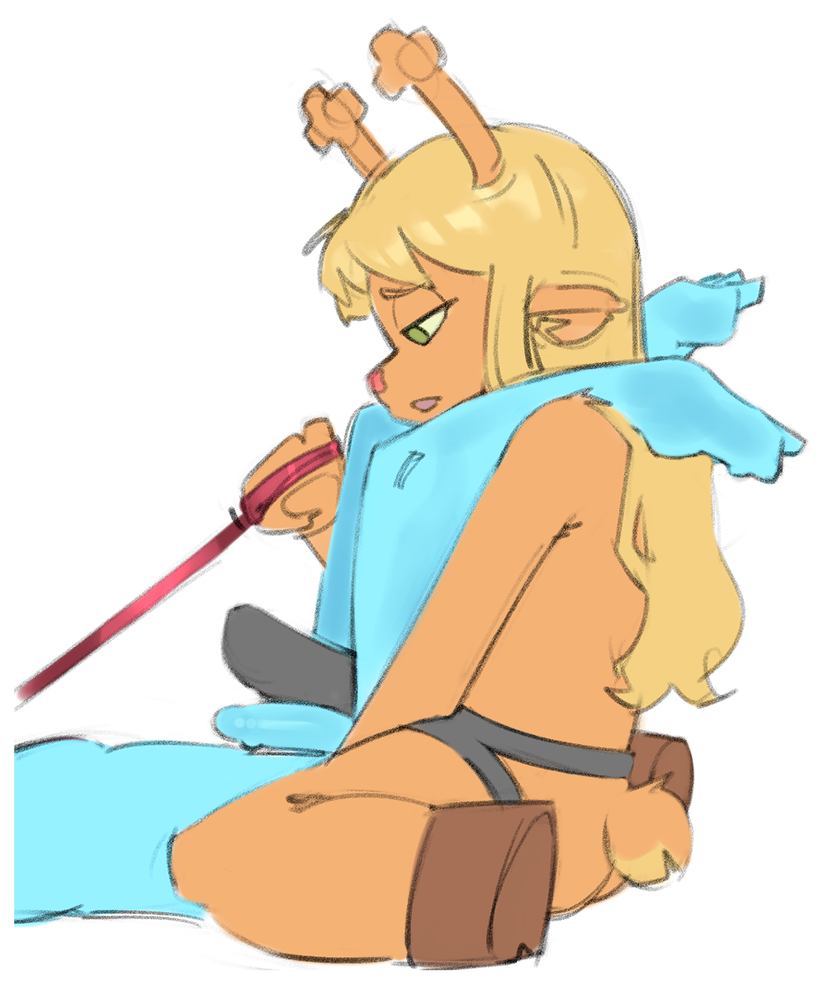 1girls, 1nonbinary, cadmio, cute, deer, deer girl, deltarune, dominant, domination, fanart, female, kris (deltarune), leash, leash pull, noelle holiday, nonbinary, nonbinary/female, pegging, sex toy, strap-on, strapon