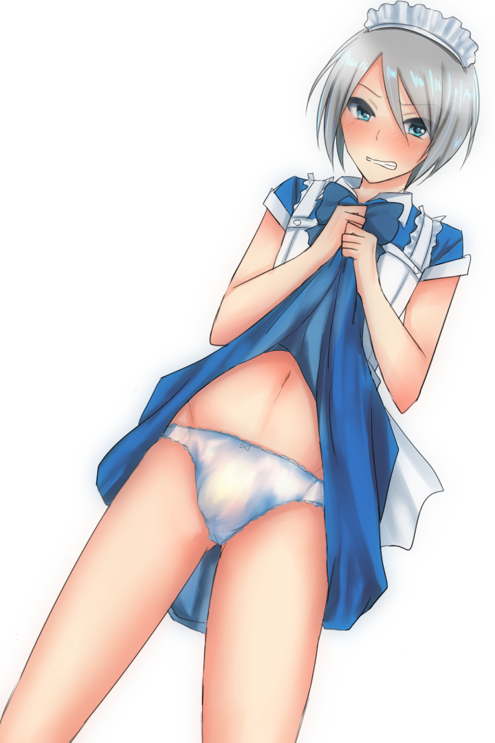 1boy angry bulge crossdressing femboy girly momoyama short_hair skirt_lift solo tagme trap