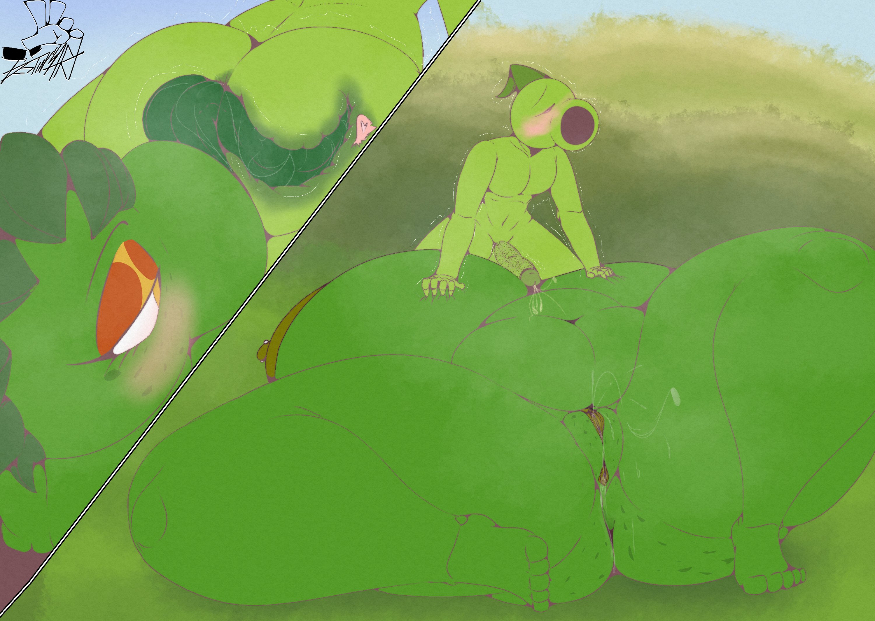1boy, anal, anal juice, anal penetration, anilingus, anthro, anthro character, breasts, chubby, chubby female, cum, destiny-yuuei, electronic arts, female, flora fauna, freckles, giantess, larger female, leaf hair, male, mini giantess, original character, peablaze (leafpaw), peashooter (pvz), plant girl, plant humanoid, plantie, plants vs zombies, popcap, popcap games, pvz, rimjob, rimming male, size difference, smaller male, tongue, tongue in anus, video game, video game character