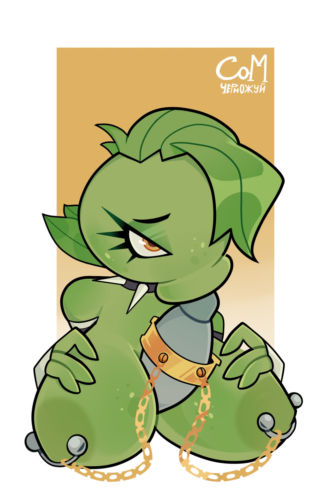 1boy, 1girls, anthro, anthro character, breasts, cum, cum in mouth, electronic arts, female, flora fauna, freckles, leaf hair, oral, oral sex, original character, paizuri, peablaze (leafpaw), peashooter (pvz), plant girl, plant humanoid, plantie, plants vs zombies, popcap, popcap games, pvz, tagme (artist), video game, video game character