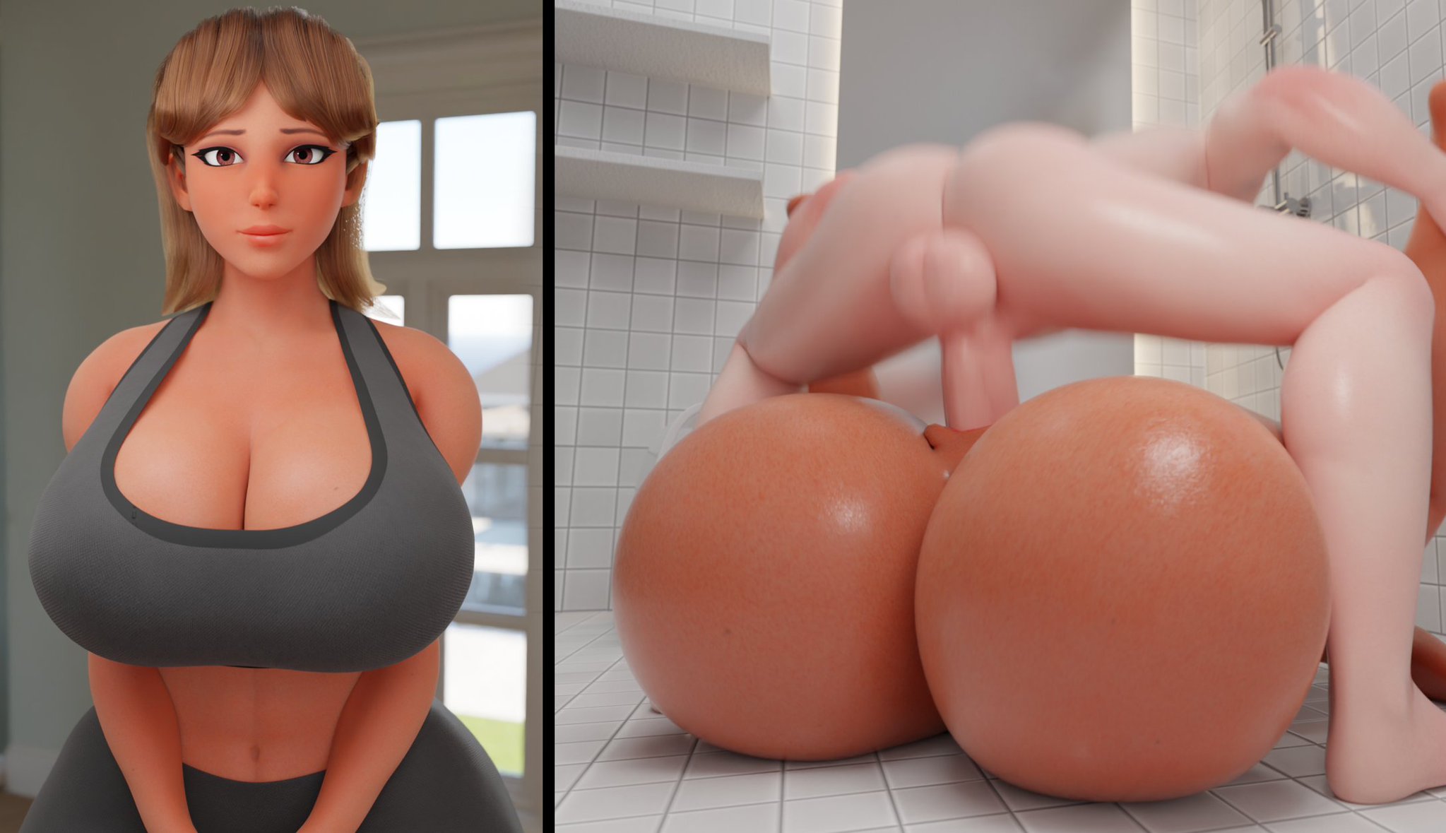 1boy, 1boy1girl, 1girls, 2koma, 3d, ass bigger than head, big ass, big breasts, big thighs, breasts, breasts bigger than head, brimddy, chest, curvaceous, curvy, curvy figure, female, hips, hourglass figure, huge ass, huge breasts, huge thighs, human, human on human, human only, large ass, large breasts, large thighs, light skin, light-skinned female, light-skinned male, male, male/female, mansion days: roommates, mario (series), mating press, mature, mature female, nintendo, princess daisy, princess daisy (scrag boy), scrag boy (model), scraggle, sex, slim waist, sports bra, sportswear, straight, straight sex, thick, thick hips, thick legs, thick thighs, thighs, thighs bigger than head, voluptuous, voluptuous female, waist, wide hips