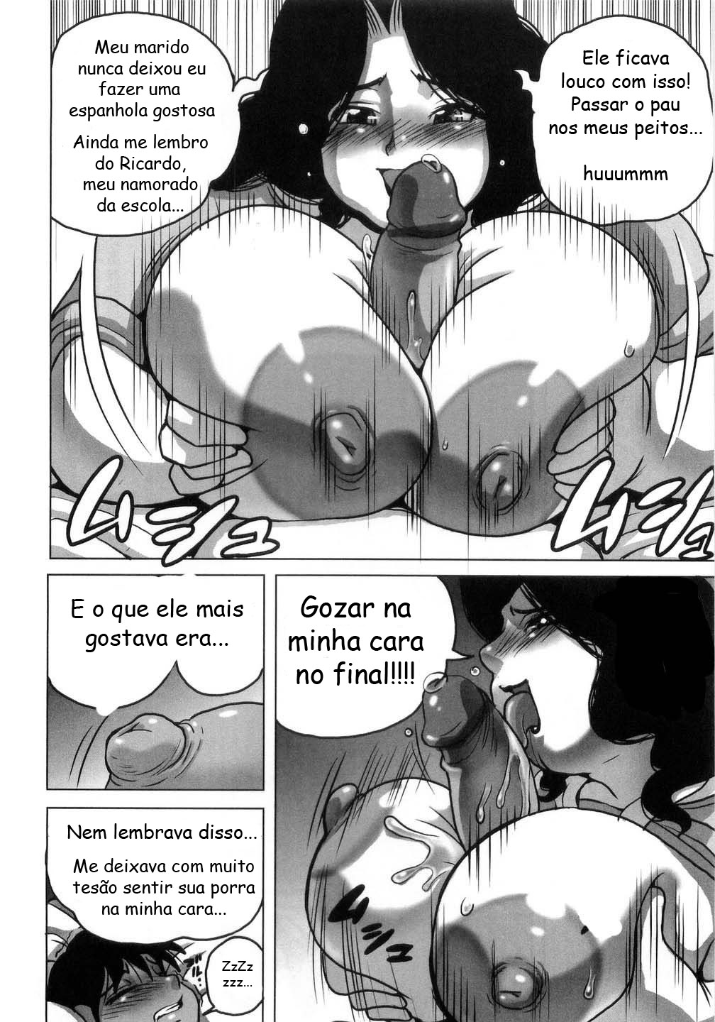 anal anus ass breasts chubby comic comic_sans cum cum_inside doomcomic fat fat_mons hairy huge_ass incest large_breasts large_penis milf monochrome mother mother_and_son paizuri penguindou penis portuguese portuguese_text precum pussy text thick_thighs wide_hips