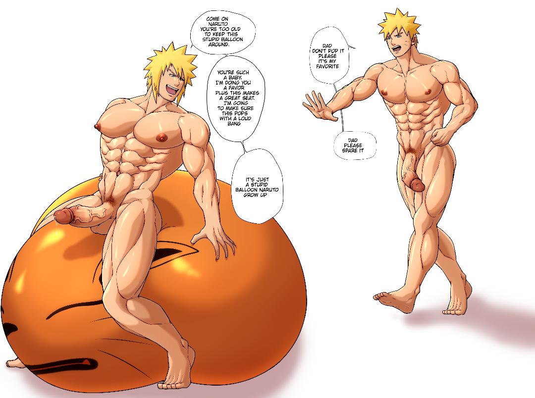 2boys, abs, age difference, balloon, baobaoart, barefoot, big penis, blonde hair, blue eyes, curved penis, dialogue, erect nipples, erection, father and son, feet, flaccid, gay, incest, large penis, legs, male, male only, muscles, muscular, muscular male, naked, namikaze minato, naruto, naruto (series), naruto shippuden, nipples, nude, older male, pecs, penis, pleading, precum drip, sitting, soles, teasing, text, thick thighs, thighs, toes, uncensored, uzumaki naruto, veiny penis, voluptuous, what, whisker markings, yaoi, younger male