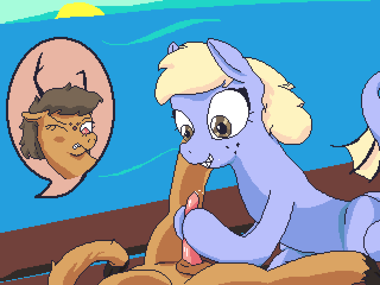 4:3 cammiliscious cervid digital_media_(artwork) duo equid equine fish furry mammal marine masturbation my_little_pony penis pixel_art seahorse syngnathid syngnathiform