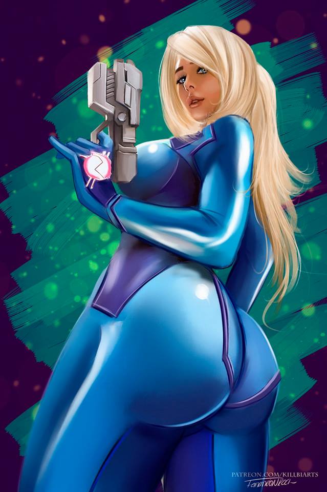 1girls artist_name ass blonde_female blonde_hair blue_bodysuit blue_eyes bodysuit breasts celebrity clothed cosplayer dat_ass egirl eye_contact eyeshadow fanart female female_only from_below fully_clothed gun holding_gun huge_ass human jenna_lynn_meowri killbiro laser_gun long_hair looking_down looking_down_at_viewer makeup mascara meowri metroid nintendo pinky_out pinup ponytail real_person samus_aran samus_aran_(cosplay) shiny shiny_clothes signature solo standing streamers thick_ass thighs weapon wide_hips youtuber zero_suit zero_suit_samus