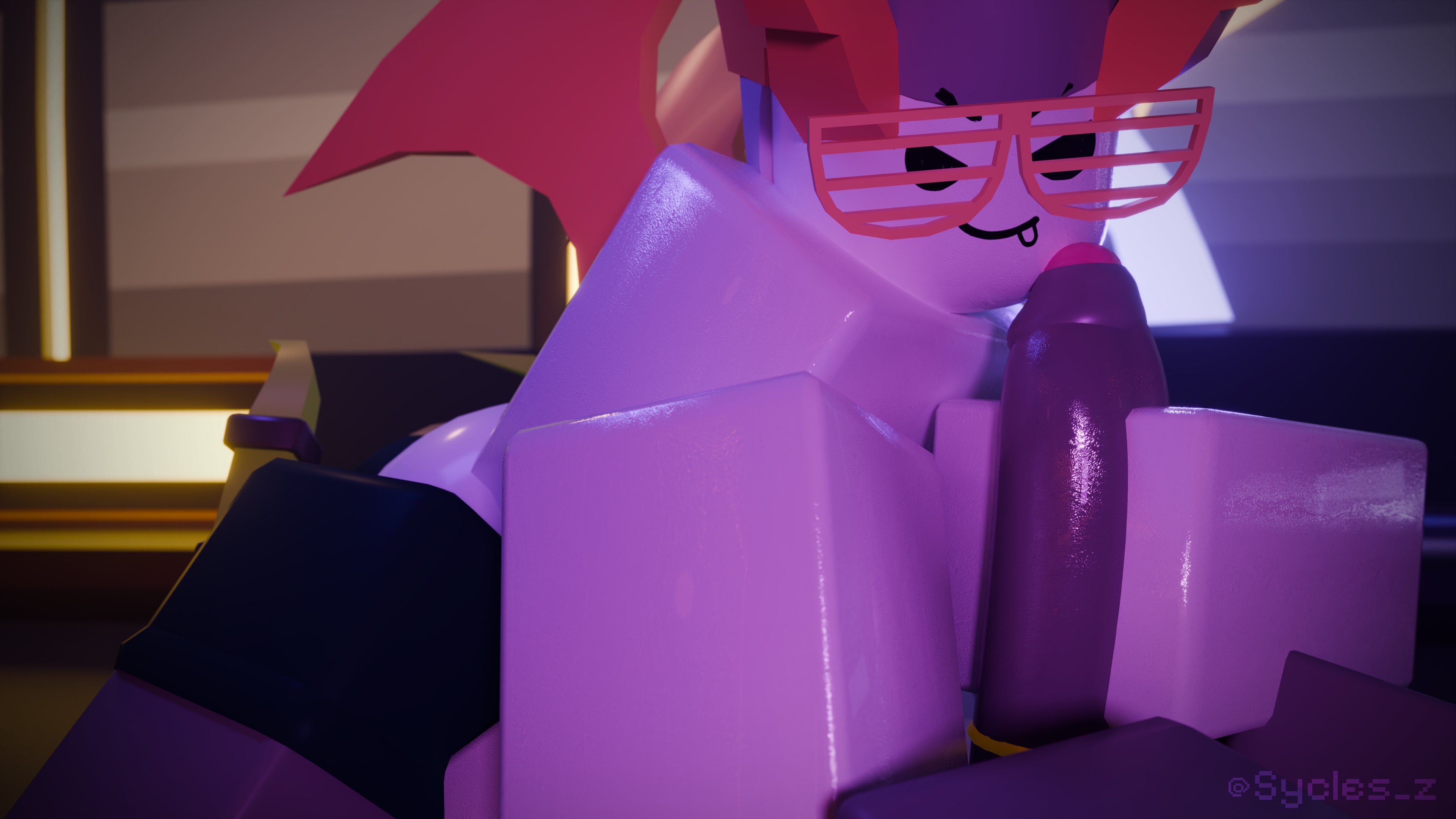 2boys, 3d, 69, 69 position, boombox (phighting), character request, cock ring, dim lighting, gay, glasses, horn, horns, mischievous look, mischievous smile, penis, phighting, ring on horn, roblox, roblox game, robloxian, tagme, tongue out, valk (phighting), vyndix, wings