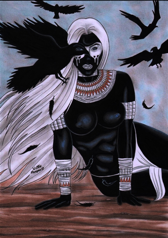 1girls 2017 arm_band arm_bands armlet bare_breasts bare_thighs big_breasts black_nipples black_skin blue_eyes breasts busty crow crows dated east_of_west exposed_breasts exposed_nipples exposed_thighs eye_contact facepaint female female_only highleg highleg_loincloth image_comics large_breasts lipstick loincloth long_hair looking_at_viewer native native_american nipples no_bra oppai panties pinup signature sitting solo spirit thighs topless topless_female west_crow_(character) white_armband white_hair white_lips white_lipstick white_loincloth white_panties wilton_marques_(artist)