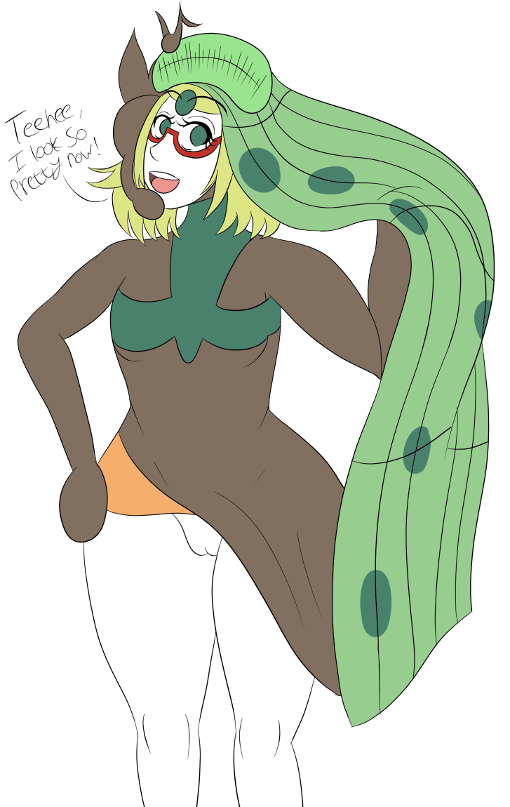 2015 alternate_species artist_request bianca_(pokemon) blonde_hair clothing dialogue eyewear female flat_chested glasses green_eyes green_hair hair hand_on_hip hat headgear headwear idrawmolly implied_transformation legendary_pokémon looking_at_viewer meloetta musical_note nintendo nude pokémon_(species) pokemon pussy robe simple_background singer solo text thick_thighs transformation video_games white_background white_skin wide_hips