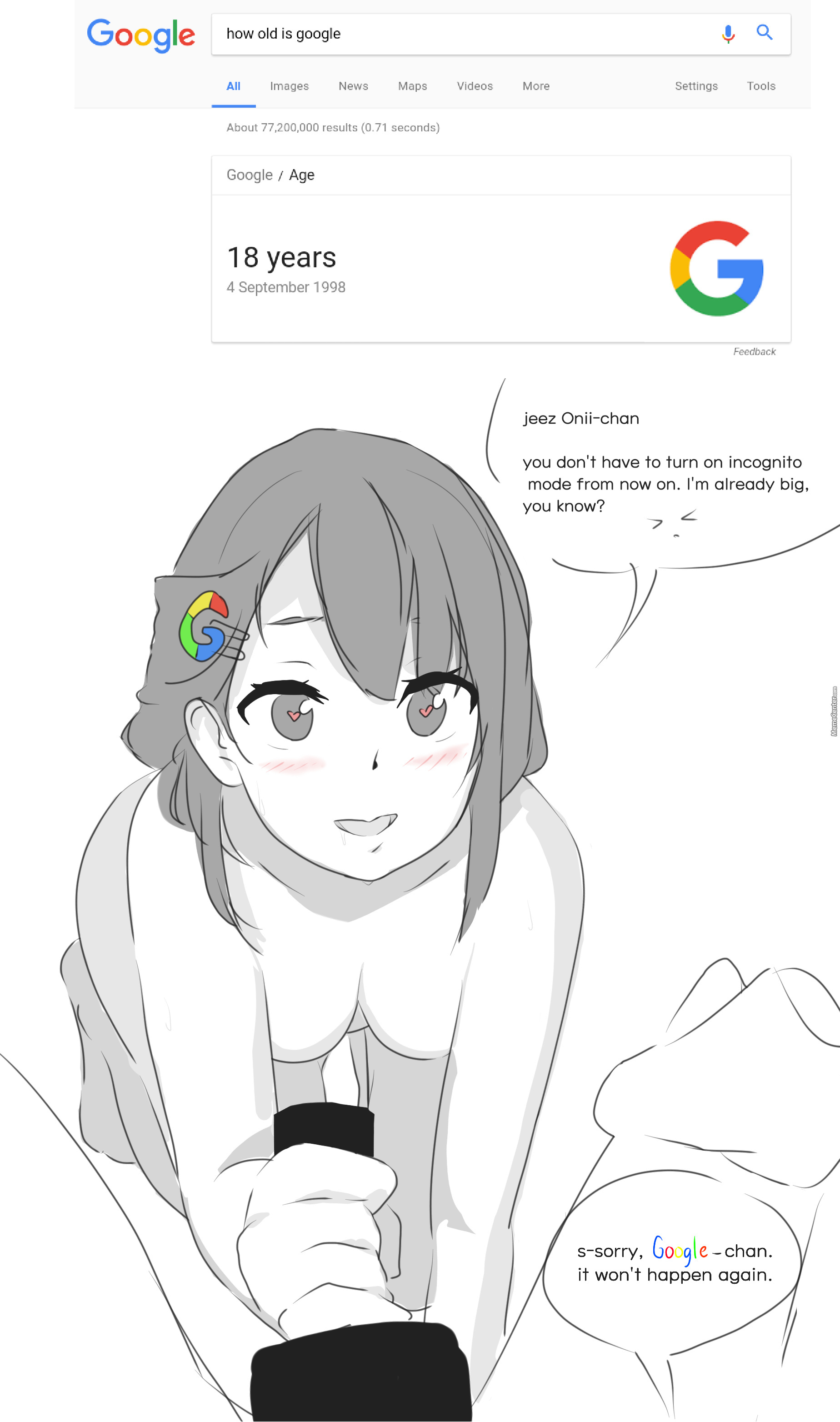 1boy, 1girls, black and white, blush, female, google, google-tan, heart-shaped pupils, hypnosis, hypnotized, incognito mode, male, mind control, site-tan, text, uncolored, uncolored eyes