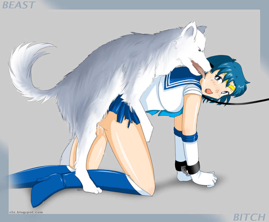 all_fours ami_mizuno bent_over bestiality bishoujo_senshi_sailor_moon bondage clothed_sex clothing collar cum dog doggy_style female from_behind high_heel_boots high_heels human interspecies leash male s2x sailor_mercury skirt small_breasts straight tagme zoophilia