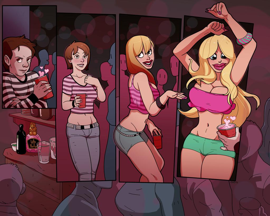 ass expansion, big breasts, bimbo, bimbofication, blackshirtboy, blonde, blonde hair, breast expansion, breast growth, breast growth (enlargement), breasts, eye color change, female, gender transformation, genderswap, genderswap (mtf), hair color change, hair growth, huge breasts, large breasts, lip expansion, mtf transformation, red lipstick, rule 63, thigh expansion, transformation