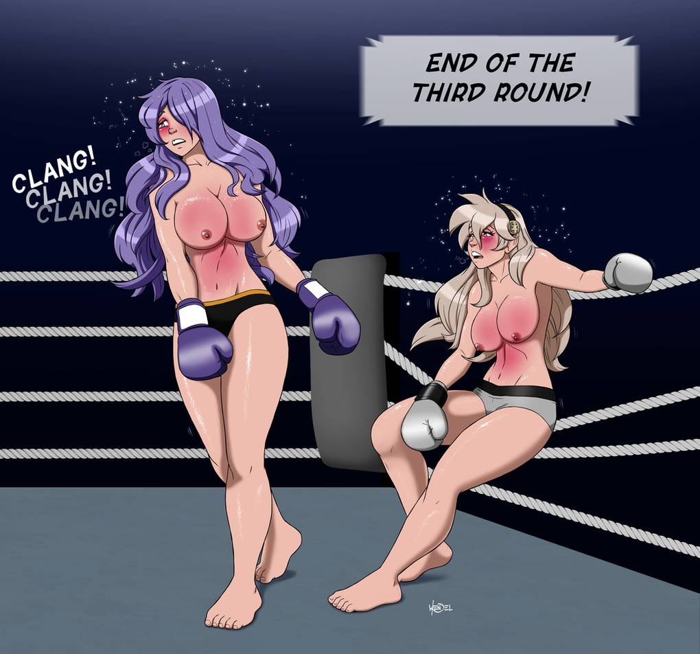 2girls arena barefoot beaten big_breasts black_panties boxing boxing_gloves boxing_ring breasts bruised_eye bruises camilla_(fire_emblem) corrin_(fire_emblem) corrin_(fire_emblem)_(female) drawing-4ever duo female female_only fight fighting_ring fire_emblem fire_emblem_fates gloves grey_boxing_gloves grey_eyes grey_gloves grey_hair grey_panties hair_between_eyes hair_over_one_eye half-closed_eyes headband human human_only light-skinned_female light_skin long_ears manakete mostly_nude mouth_guard multiple_girls nintendo nipples onomatopoeia open_mouth pale-skinned_female pale_skin panties purple_boxing_gloves purple_gloves purple_hair ryona shiny_hair text thick thick_thighs thighs topless topless_boxing wide_hips